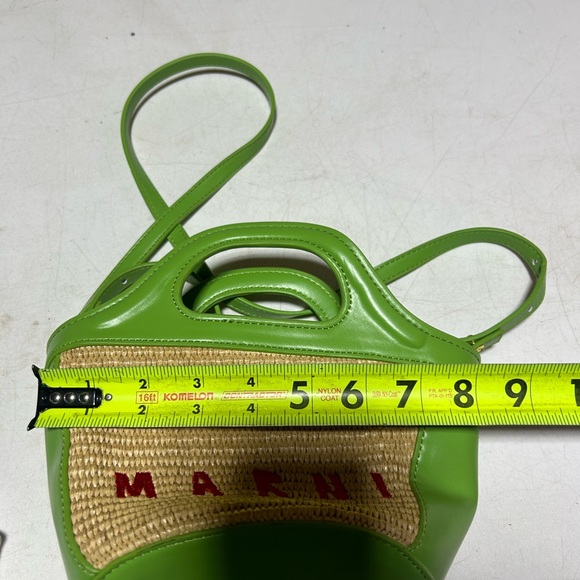 Authentic MARNI TROPACALIA Micro Shoulder Bag Green Hemp #36632142 w/dust Cover - Picture 8 of 10